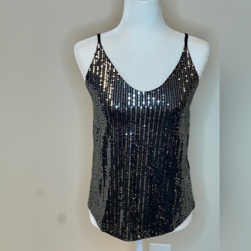 Sequin Black and Silver Women's Top